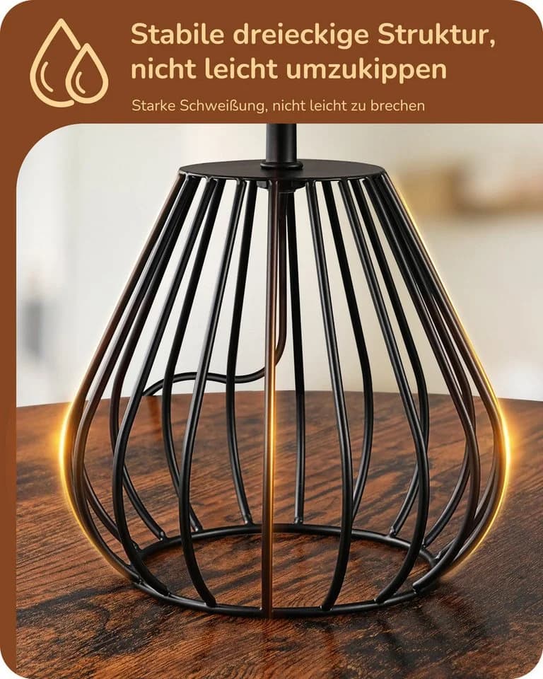 EDISHINE Nachttischlampe LED 2700K Warmweiß Metallfuß - Bild 3