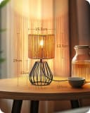 EDISHINE Nachttischlampe LED 2700K Warmweiß Metallfuß Bild 4