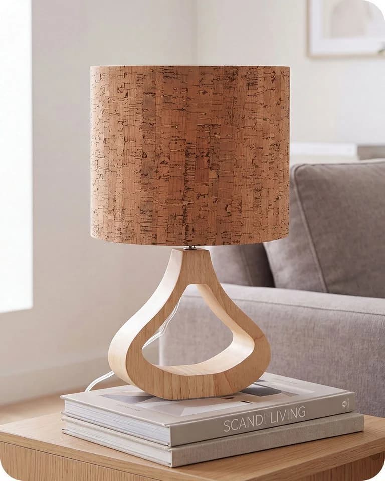 EDISHINE Nachttischlampe Holz LED 34cm - Bild 2