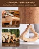 EDISHINE Nachttischlampe Holz LED 34cm Bild 3