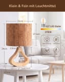 EDISHINE Nachttischlampe Holz LED 34cm Bild 5