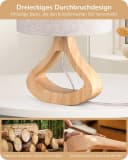 EDISHINE Nachttischlampe 34cm Holz LED wechselbar warmweiß E27 Bild 1