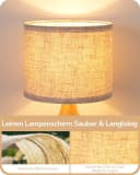 EDISHINE Nachttischlampe 34cm Holz LED wechselbar warmweiß E27 Bild 3