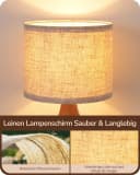EDISHINE Nachttischlampe Holz LED warmweiß Bild 3