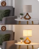 EDISHINE Nachttischlampe Holz LED warmweiß Bild 5