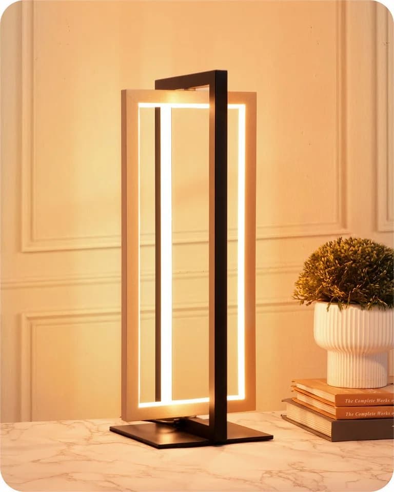 EDISHINE LED Nachttischlampe Touch Dimmbar Schwarz-Gold Metall 3 Farbtemperaturen - Bild 2