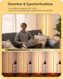 EDISHINE LED Stehlampe Wohnzimmer Schwarz Dimmbar Höhenverstellbar Bild 3
