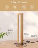EDISHINE LED Nachttischlampe Holz, LED fest integriert, Touch Dimmbar Bild 4