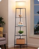 EDISHINE Stehlampe mit Regal Beige Holz Bild 2
