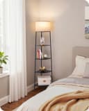 EDISHINE Stehlampe mit Regal Beige Holz Bild 4