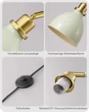 EDISHINE Stehlampe Industriell Mintgrün Gold Verstellbar Bild 4