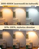 EDISHINE LED Stehlampe Bogenlampe dimmbar Schwarz Bild 3
