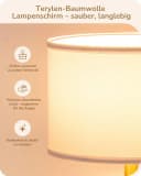 EDISHINE Nachttischlampe Keramik mit Stoffschirm und LED E14 Warmweiß Bild 1