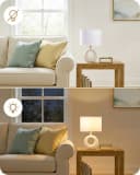 EDISHINE Nachttischlampe Keramik mit Stoffschirm und LED E14 Warmweiß Bild 4