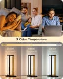 EDISHINE LED Nachttischlampe Schwarz Touch Dimmbar Metall Bild 1