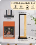 EDISHINE LED Nachttischlampe Schwarz Touch Dimmbar Metall Bild 3