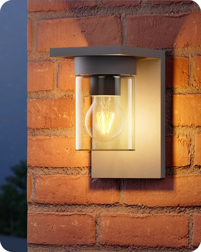 EDISHINE Außen-Wandleuchte Anthrazit für Hauswand, Garage, Vordach - Bild 2