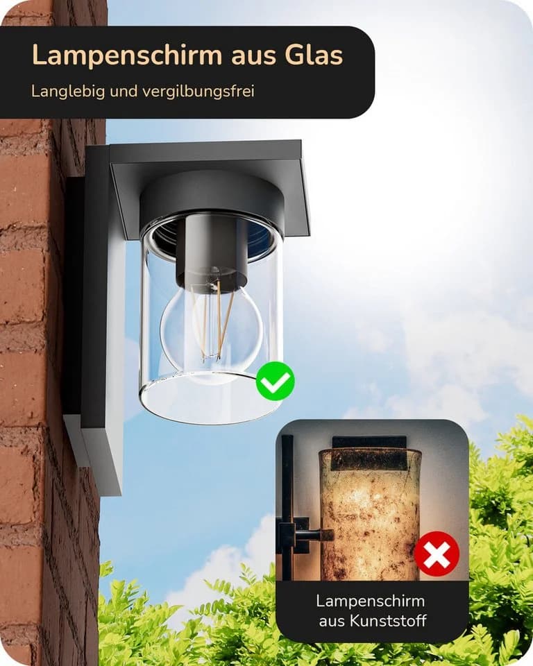 EDISHINE Außen-Wandleuchte Anthrazit für Hauswand, Garage, Vordach - Bild 4
