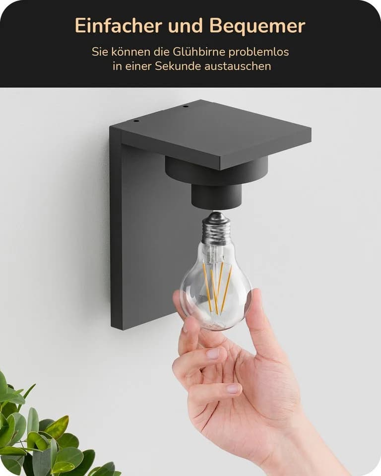 EDISHINE Außen-Wandleuchte Anthrazit für Hauswand, Garage, Vordach - Bild 5