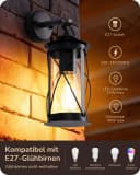 EDISHINE Außen-Wandleuchte Retro Schwarz E27 Fassung Bild 1