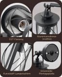 EDISHINE Außen-Wandleuchte Retro Schwarz E27 Fassung Bild 5