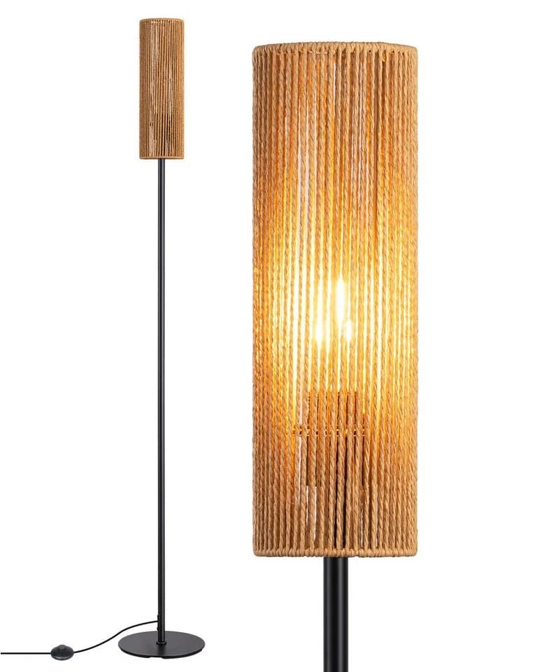 EDISHINE Stehlampe Wohnzimmer LED wechselbar warmweiß Stehleuchte Seil - Bild 2