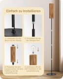 EDISHINE Stehlampe Wohnzimmer LED wechselbar warmweiß Stehleuchte Seil Bild 3