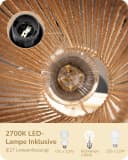 EDISHINE Stehlampe Wohnzimmer LED wechselbar warmweiß Stehleuchte Seil Bild 4
