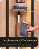 EDISHINE Stehlampe Wohnzimmer Schwarz, LED Dimmbar mit 4 Holz-Regalen Bild 4