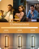 EDISHINE LED Nachttischlampe Touch Dimmbar Metall 3 Farbtemperaturen Bild 1