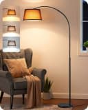 EDISHINE LED Bogenlampe dimmbar mit Fernbedienung Schwarz Braun Bild 2