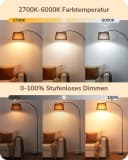 EDISHINE LED Bogenlampe dimmbar mit Fernbedienung Schwarz Braun Bild 4