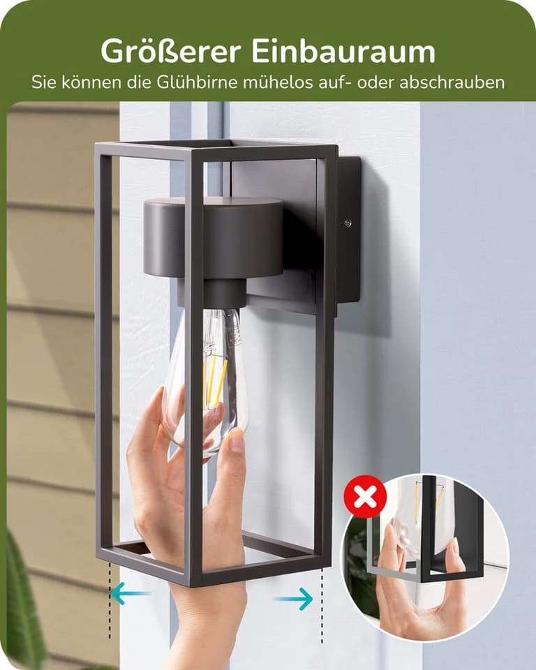 EDISHINE Wandleuchte Außenwand Terrassenbeleuchtung