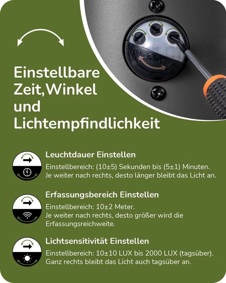 EDISHINE Außen-Wandleuchte mit Bewegungsmelder, moderne Wandlampe für Garten, Fassade und Haustür - Bild 3