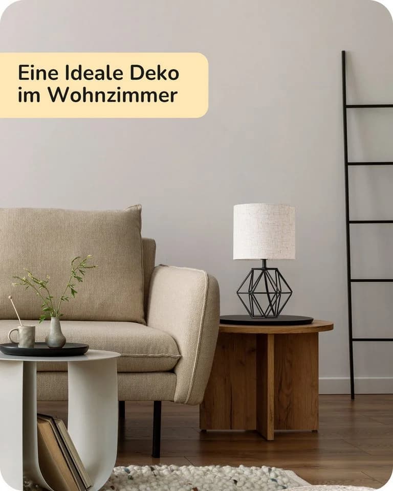 EDISHINE Nachttischlampe Industrial Schwarz E14 LED 2700K Warmweiß - Bild 5
