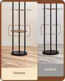 EDISHINE Stehlampe 3-flammig Schwarz mit Regalen und LED Bild 3