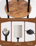 EDISHINE Stehlampe 3-flammig Schwarz mit Regalen und LED Bild 4