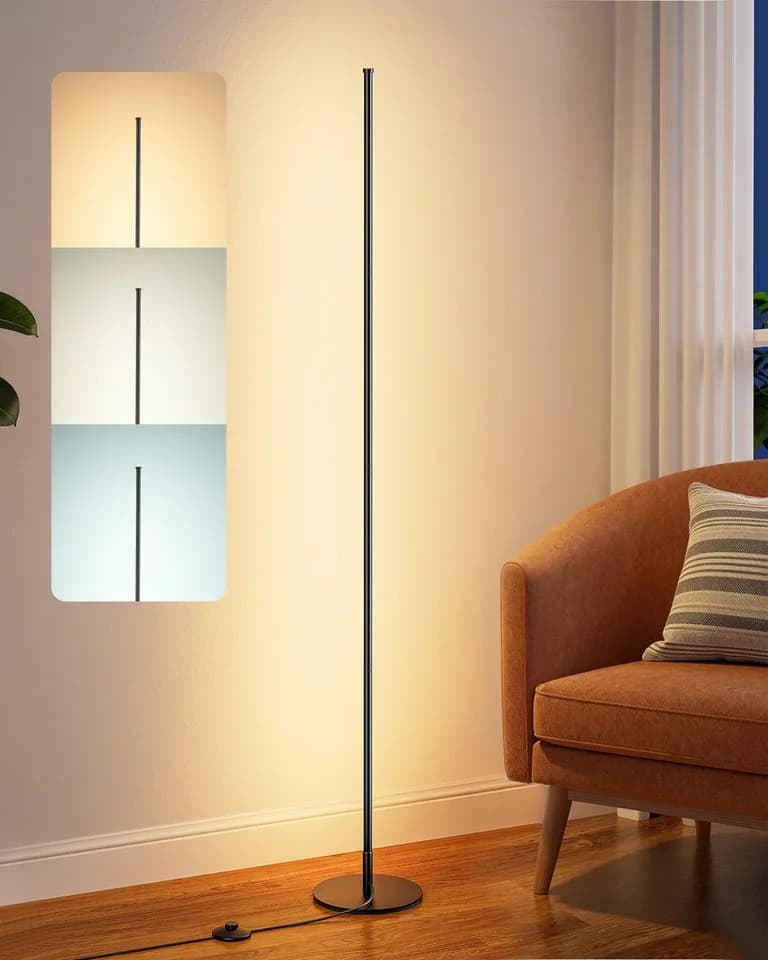 EDISHINE LED Stehlampe Dimmbar Schwarz Minimalistisch - Bild 2