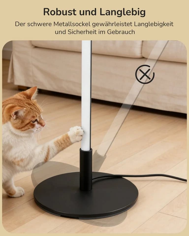 EDISHINE LED Stehlampe Dimmbar Schwarz Minimalistisch - Bild 3