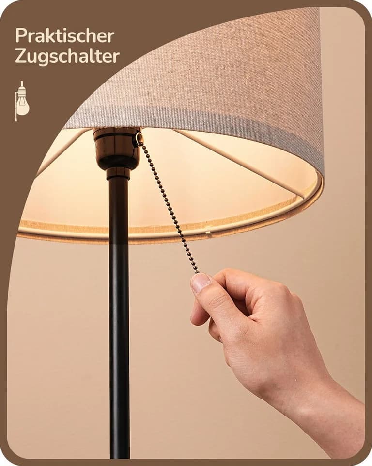 EDISHINE LED Stehlampe Schwarz Beige Modern - Bild 5