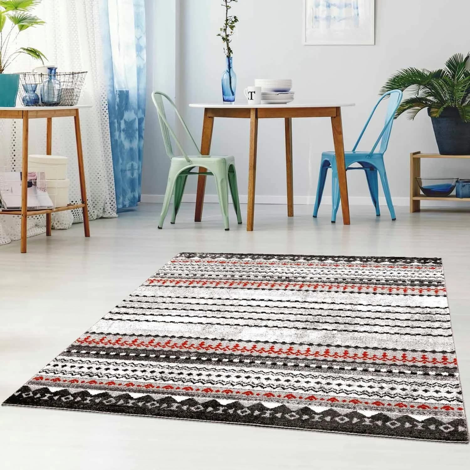 Carpet City Moda 1136 Kurzflor-Teppich Rot 190x280cm