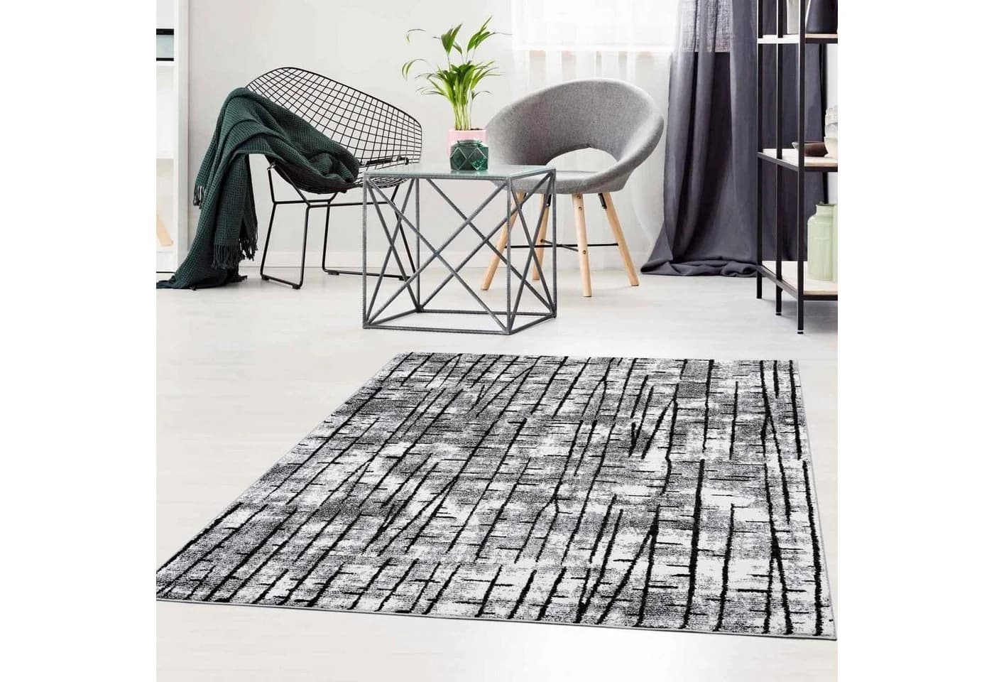 Carpet City Teppich Moda 1139 Rechteckig Kurzflor Blau Grau - Bild 2