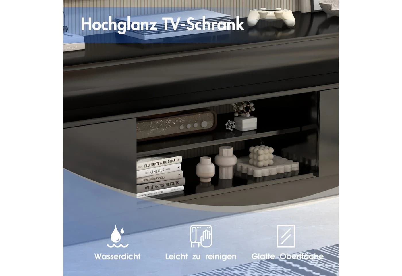 Sunsitt TV-Schrank 160 cm Weiß Hochglanz - Bild 4