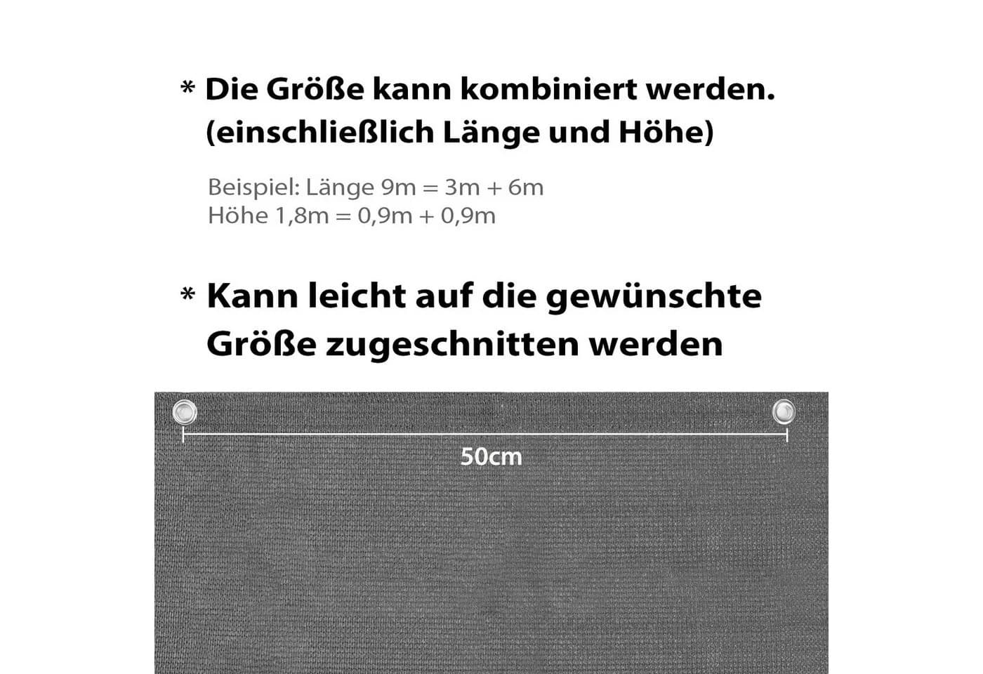 Sekey Balkonsichtschutz HDPE Anthrazit Wetterfest UV-Schutz - Bild 5
