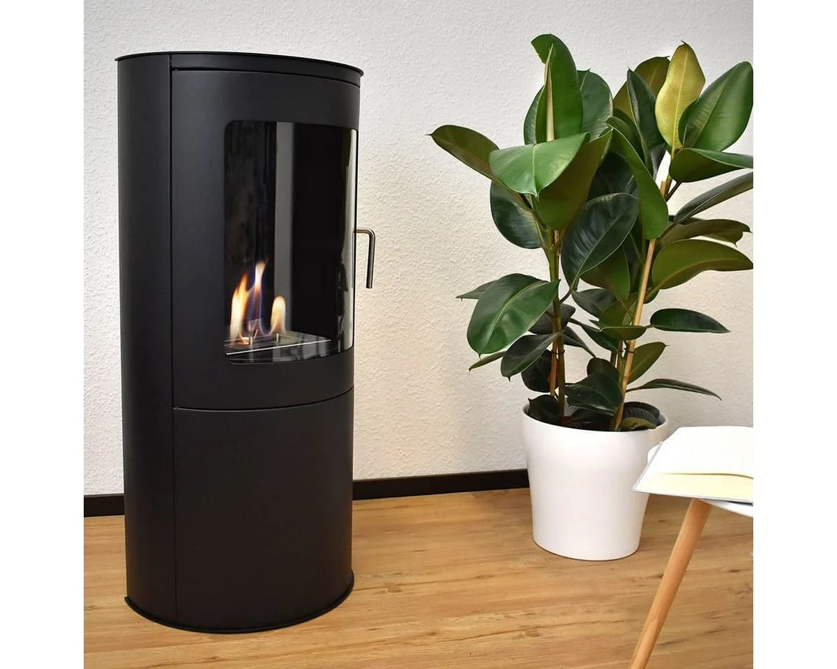 GLOW FIRE Bioethanol-Kamin Stavanger Schwarz mit Sicherheitsbrenner