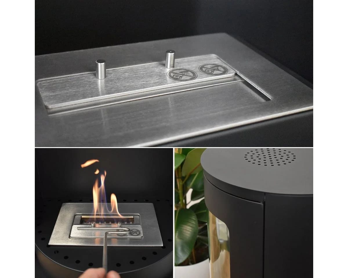 GLOW FIRE Bioethanol-Kamin Stavanger Schwarz mit Sicherheitsbrenner - Bild 5