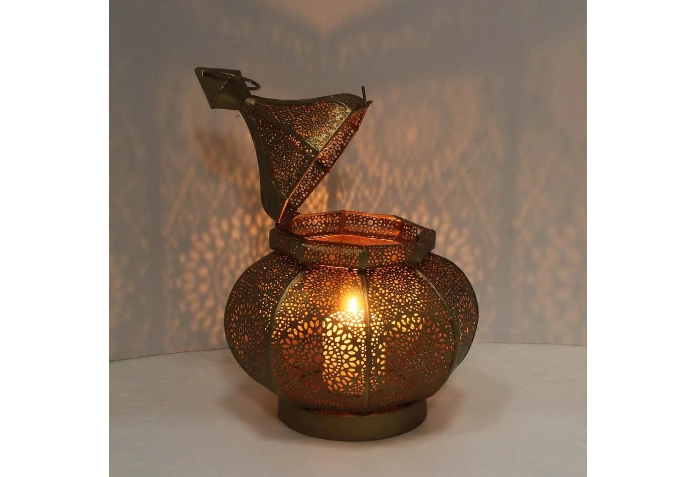 Casa Moro Windlicht Anida Gold 30cm Metall Orientalisch - Bild 5