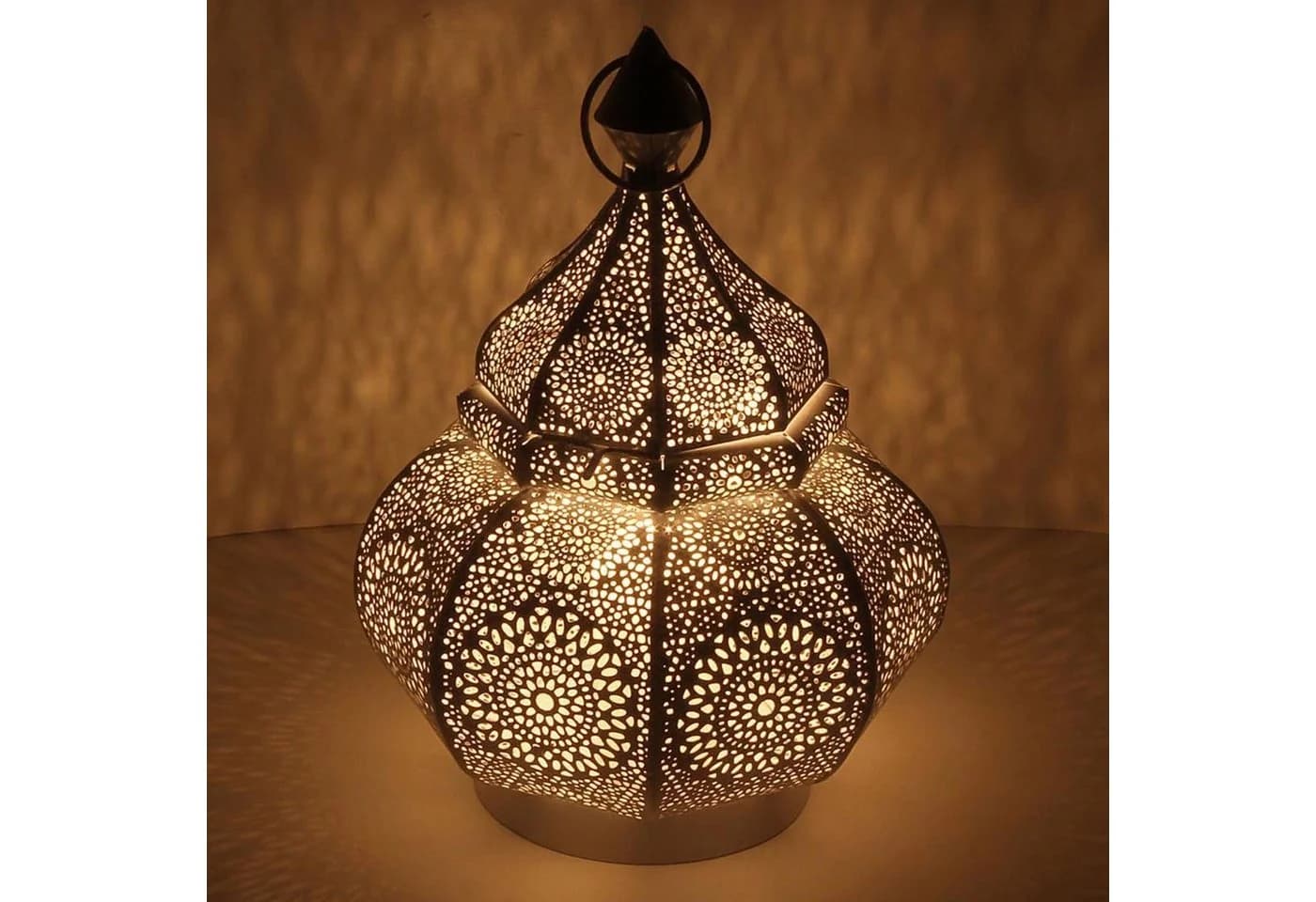 Casa Moro Laterne Orientalisches Windlicht Alima Weiß Gold - Bild 2
