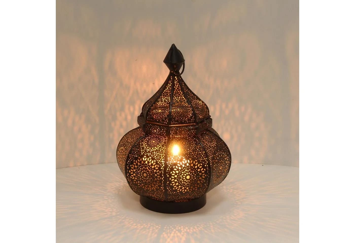 Casa Moro Orientalische Laterne Abir Schwarz 30cm Kerzenhalter Metall - Bild 3