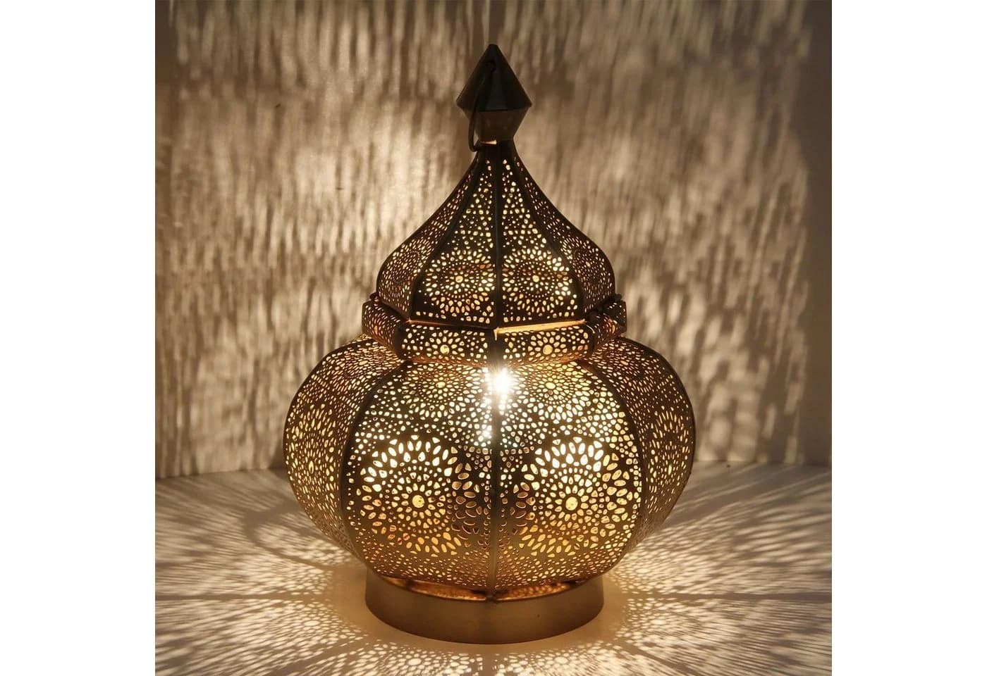 Casa Moro Nachttischlampe Gohar Antik-Gold Orientalische Tischlampe - Bild 2